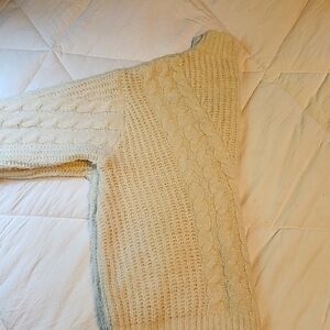 White Universal Thread Cable Knit sweater